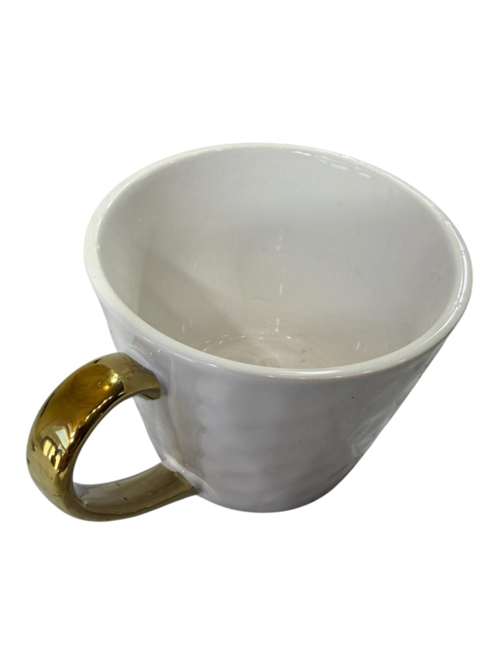 Harvest Green Studio Heart Mug White Stoneware Gold Handle Valentine Coffee Cup - Picture 2 of 4